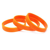 Силиконовый браслет оранжевый (PMS 021С) размер Взрослый (202*12*2 мм)