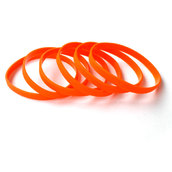 Силиконовый браслет оранжевый (PMS 021С) узкий (202*6*2 мм)